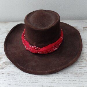Bailey Suede Wire Brim Brown Hat Western Style Oval Crown